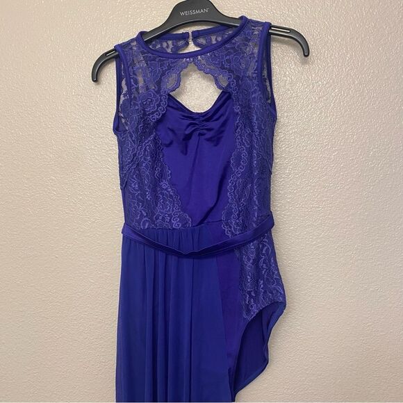 WEISSMAN Dance Costume ballet lyrical purple blue dress Just A Game 11603 SA - Picture 7 of 16
